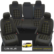 Load image into Gallery viewer, VW ID Buzz Life Style GTX Front & Rear Full Set Tailored Seat Covers, Second Skin Tartan With Special Series Embroidery MY22 onwards