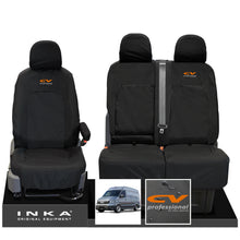Load image into Gallery viewer, MAN TGE Panel Van INKA Front 1+2 Tailored Waterproof Seat Covers Black MY-2017+ (Choice of 7 Colours)