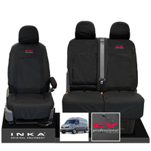 Load image into Gallery viewer, MAN TGE Panel Van INKA Front 1+2 Tailored Waterproof Seat Covers Black MY-2017+ (Choice of 7 Colours)