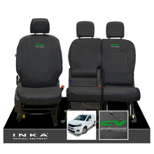 Load image into Gallery viewer, Peugeot Partner MK3 Front Inka Fully Tailored Waterproof Seat Covers Black MY2018 Onwards