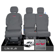 Load image into Gallery viewer, Peugeot Partner MK2 Front Inka Fully Tailored Waterproof Seat Covers Grey MY08-17 - CV Professional Embroidery