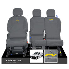 Load image into Gallery viewer, Peugeot Partner MK2 Front Inka Fully Tailored Waterproof Seat Covers Grey MY08-17 - CV Professional Embroidery
