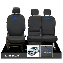 Load image into Gallery viewer, Peugeot Partner MK3 Front Inka Fully Tailored Waterproof Seat Covers Black MY2018 Onwards