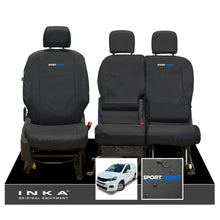 Load image into Gallery viewer, Peugeot Partner MK3 Front Inka Fully Tailored Waterproof Seat Covers Black MY2018 Onwards