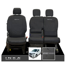 Load image into Gallery viewer, Peugeot Partner MK3 Front Inka Fully Tailored Waterproof Seat Covers Black MY2018 Onwards