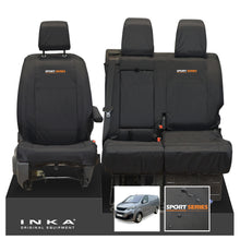Load image into Gallery viewer, Peugeot Expert INKA Front 1+2 Tailored Waterproof Seat Covers Black MY16 onwards