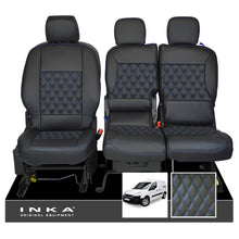 Load image into Gallery viewer, Peugeot Partner MK2 Front 1+2 INKA Bentley Leatherette Tailored Seat Covers Black MY 08-17