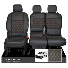 Load image into Gallery viewer, Peugeot Partner MK2 Front 1+2 INKA Bentley Leatherette Tailored Seat Covers Black MY 08-17