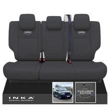 Load image into Gallery viewer, Range Rover SPORT L320 MK1 Rear Tailored Waterproof Seat Covers with Center Armrest Black MY05-13 With Global Explorer Edition Embroidery