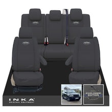 Load image into Gallery viewer, Range Rover SPORT L320 MK1 Front & Rear Set with Center Armrest Tailored Waterproof Seat Covers Black MY05-13 With Global Explorer Edition Embroidery