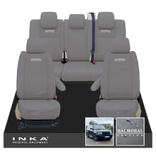 Load image into Gallery viewer, Range Rover SPORT L320 MK1 Front & Rear Set with Center Armrest Tailored Waterproof Seat Covers Grey MY05-13 With Balmoral Edition Embroidery