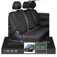 Load image into Gallery viewer, INKA Mercedes Benz Vito , V Class W447 Rear Crew Cab Waterproof Seat Covers Black (Choice of 7 Colours) - CV Professional Embroidery