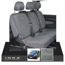 Load image into Gallery viewer, INKA Mercedes Benz Vito , V Class W447 Rear Crew Cab Waterproof Seat Covers Grey (Choice of 7 Colours) - Formula CV Embroidery