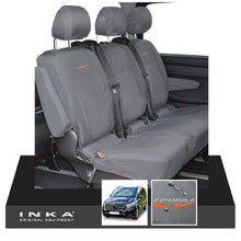 Load image into Gallery viewer, INKA Mercedes Benz Vito , V Class W447 Rear Crew Cab Waterproof Seat Covers Grey (Choice of 7 Colours) - Formula CV Embroidery