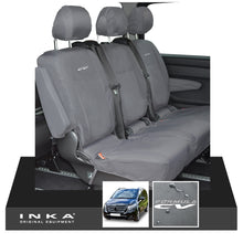 Load image into Gallery viewer, INKA Mercedes Benz Vito , V Class W447 Rear Crew Cab Waterproof Seat Covers Grey (Choice of 7 Colours) - Formula CV Embroidery