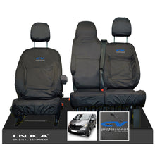 Load image into Gallery viewer, INKA Renault Trafic Sport (Business Plus) Tailored Waterproof Seat Covers Front Set 1+2 - Black MY14 Onwards