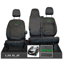 Load image into Gallery viewer, INKA Renault Trafic Sport (Business Plus) Tailored Waterproof Seat Covers Front Set 1+2 - Black MY14 Onwards