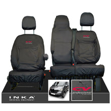 Load image into Gallery viewer, INKA Renault Trafic Sport (Business Plus) Tailored Waterproof Seat Covers Front Set 1+2 - Black MY14 Onwards