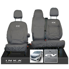 Load image into Gallery viewer, INKA Renault Trafic Sport (Business Plus) Tailored Waterproof Seat Covers Front Set 1+2 - Grey MY14 Onwards