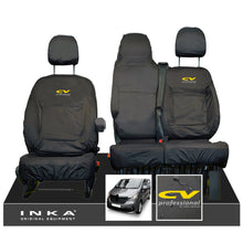 Load image into Gallery viewer, INKA Renault Trafic Sport (Business Plus) Tailored Waterproof Seat Covers Front Set 1+2 - Black MY14 Onwards