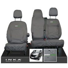 Load image into Gallery viewer, INKA Renault Trafic Sport (Business Plus) Tailored Waterproof Seat Covers Front Set 1+2 - Grey MY14 Onwards