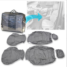 Load image into Gallery viewer, Jaguar F Pace X761 Front Pair Tailored Waterproof Seat Covers Grey MY16-20 With Logos - will not fit face lift version MY21 onwards.