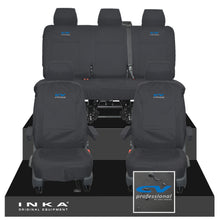 Load image into Gallery viewer, VW Transporter T6.1, T6, T5.1 INKA Front & Rear Tailored Waterproof Seat Covers Black MY 10-24 - CV Professional Embroidery