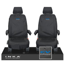 Load image into Gallery viewer, VW Transporter T6.1,T6,T5.1 INKA Front 1+1 Tailored Waterproof Seat Covers Black