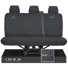 Load image into Gallery viewer, VW Transporter T6.1,T6,T5.1 INKA Rear Triple Tailored Waterproof Seat Cover Set Black MY 09-23 - Sport-Series Embroidery