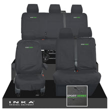 Load image into Gallery viewer, VW Transporter T6.1, T6, T5.1 Front 1+2 & Rear Triple Tailored Waterproof Seat Covers Black MY 10-24 - Sport-Series Embroidery