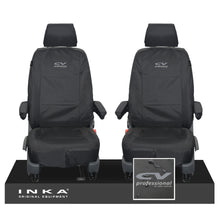 Load image into Gallery viewer, VW Transporter T6.1,T6,T5.1 INKA Front 1+1 Tailored Waterproof Seat Covers Black