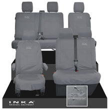 Load image into Gallery viewer, VW Transporter T6.1, T6, T5.1 Front 1+2 & Rear 2+1 Tailored Waterproof Seat Covers Grey MY-10-24 - CV-Series Embroidery