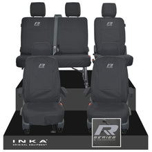 Load image into Gallery viewer, VW Transporter T6.1, T6, T5.1 Front 1+1 & Rear 2+1 Tailored Waterproof Seat Covers Black MY-10-24