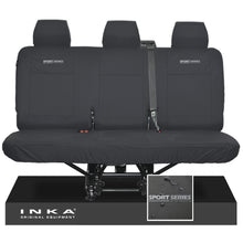 Load image into Gallery viewer, VW Transporter T6.1,T6,T5.1 INKA Rear Triple Tailored Waterproof Seat Cover Set Black MY 09-23 - Sport-Series Embroidery