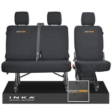 Load image into Gallery viewer, VW Transporter T6.1, T6 INKA Rear Set 2+1 Tailored Waterproof Seat Covers Black