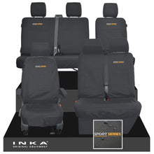 Load image into Gallery viewer, VW Transporter T6.1, T6, T5.1 Front 1+2 & Rear 2+1 Tailored Waterproof Seat Covers Black MY-10-24 - Sport-Series Embroidery