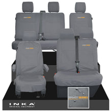 Load image into Gallery viewer, VW Transporter T6.1, T6, T5.1 Front 1+2 & Rear 2+1 Tailored Waterproof Seat Covers Grey MY-10-24 - Sport-Series Embroidery