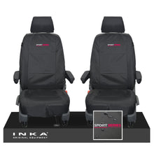 Load image into Gallery viewer, VW Transporter Shuttle T6.1, T6 Front 1+1 Tailored Waterproof Seat Covers Black MY-15-23