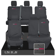 Load image into Gallery viewer, VW Transporter T6.1, T6, T5.1 Front 1+2 & Rear 2+1 Tailored Waterproof Seat Covers Black MY-10-24 - Sport-Series Embroidery