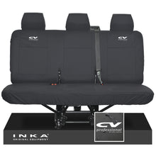 Load image into Gallery viewer, VW Transporter T6.1,T6,T5.1 INKA Rear Triple Tailored Waterproof Seat Cover Set Black MY 09-23 - CV Professional Embroidery