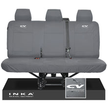 Load image into Gallery viewer, VW Transporter T6.1,T6,T5.1 INKA Rear Triple Tailored Waterproof Seat Cover Set Grey MY 09-23 - CV Professional Embroidery
