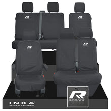 Load image into Gallery viewer, VW Transporter T6.1, T6, T5.1 Front 1+2 & Rear 2+1 Tailored Waterproof Seat Covers Black MY-10-24 - R-Series Embroidery