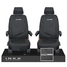 Load image into Gallery viewer, VW Transporter Shuttle T6.1, T6 Front 1+1 Tailored Waterproof Seat Covers Black MY-15-23