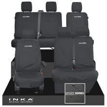 Load image into Gallery viewer, VW Transporter T6.1, T6, T5.1 Front 1+2 & Rear 2+1 Tailored Waterproof Seat Covers Black MY-10-24 - Sport-Series Embroidery
