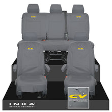 Load image into Gallery viewer, VW Transporter T6.1, T6, T5.1 INKA Front & Rear Tailored Waterproof Seat Covers Grey MY 10-24 - CV Professional Embroidery