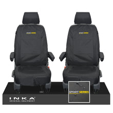 Load image into Gallery viewer, VW Transporter Shuttle T6.1, T6 Front 1+1 Tailored Waterproof Seat Covers Black MY-15-23