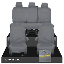 Load image into Gallery viewer, VW Transporter T6.1, T6, T5.1 INKA Front & Rear Tailored Waterproof Seat Covers Grey MY 10-24 - Sport-Series Embroidery
