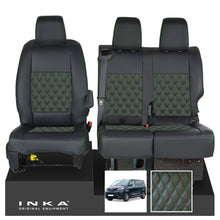 Load image into Gallery viewer, Toyota Proace INKA Front 1+2 Bentley Diamond Quilt Leatherette Tailored Seat Covers Black MY16 To Present - Plain Embroidery