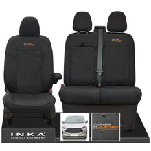 Load image into Gallery viewer, All New Ford Transit Custom INKA Front 1+2 Tailored Waterproof Seat Covers Set Black MY-2024 Onwards