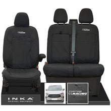 Load image into Gallery viewer, All New Ford Transit Custom INKA Front 1+2 Tailored Waterproof Seat Covers Set Black MY-2024 Onwards